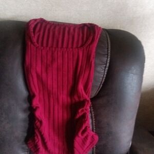 SHEIN Burgundy Ribbed Knit Top